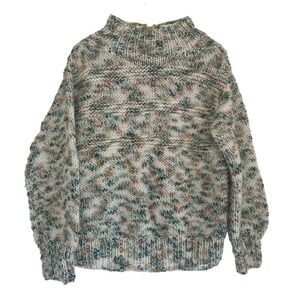 Vintage Crochet Handmade Knit Chunky Sweater Granny Cottagecore Multicolor Cozy